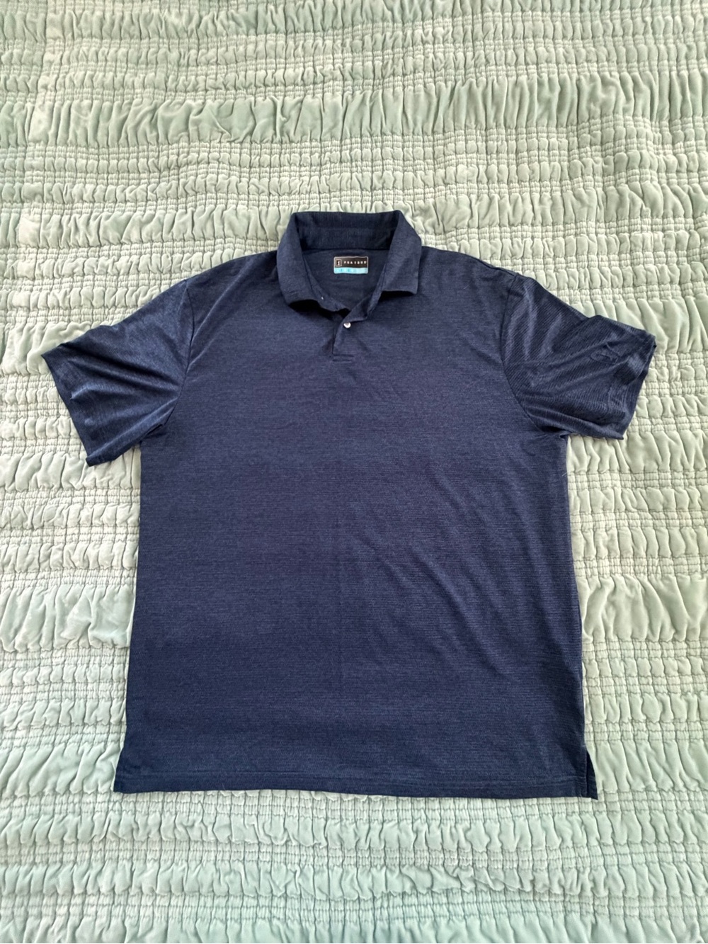 ProTour Men's Navy Heather Short-Sleeve Polo-Large